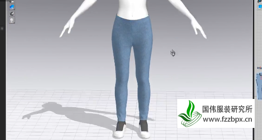女低腰裤3D效果展示-牛仔裤3d试衣过程